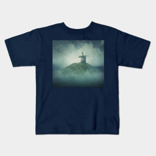 the windmill on a hill Kids T-Shirt